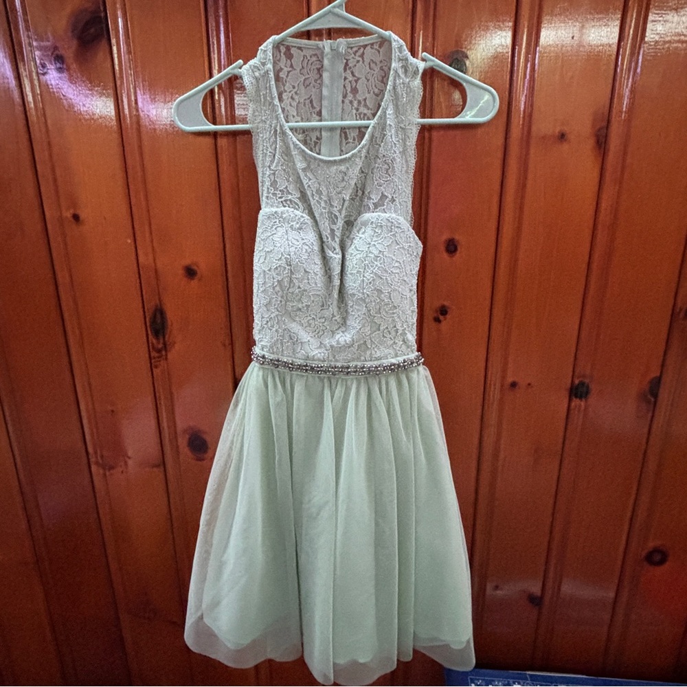 Mint Green Sequin Hearts Dress